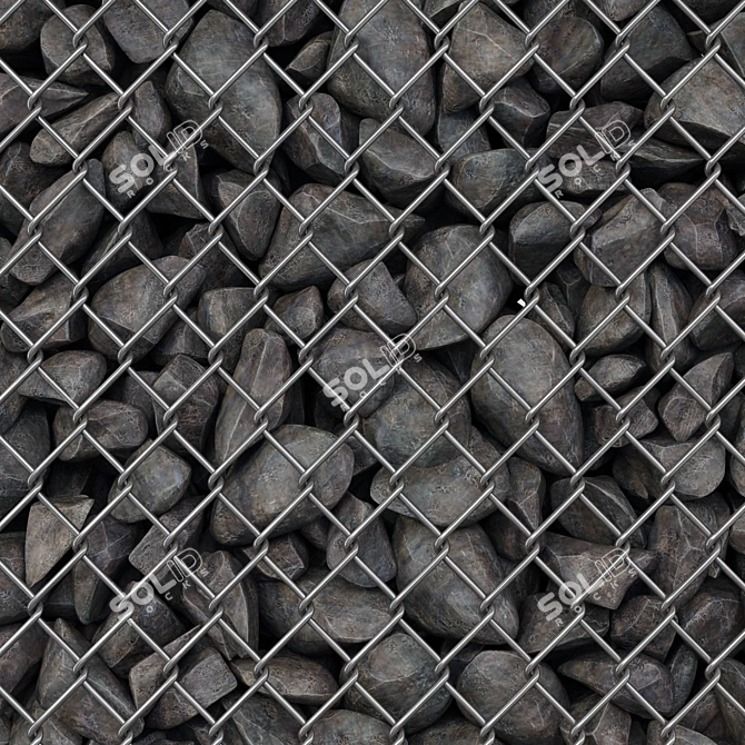 RockStone Gabion Cage: Top Quality, Multiple Textures 3D model image 3