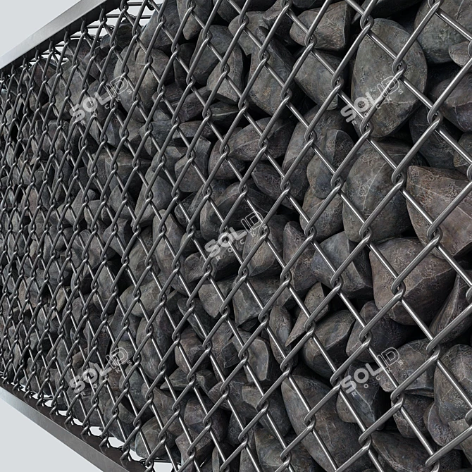 RockStone Gabion Cage: Top Quality, Multiple Textures 3D model image 4