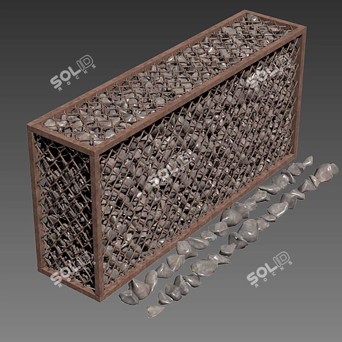 RockStone Gabion Cage: Top Quality, Multiple Textures 3D model image 6