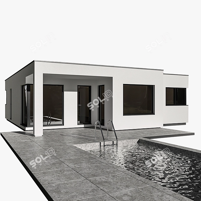 Modern Millimeter House Design 3D model image 1