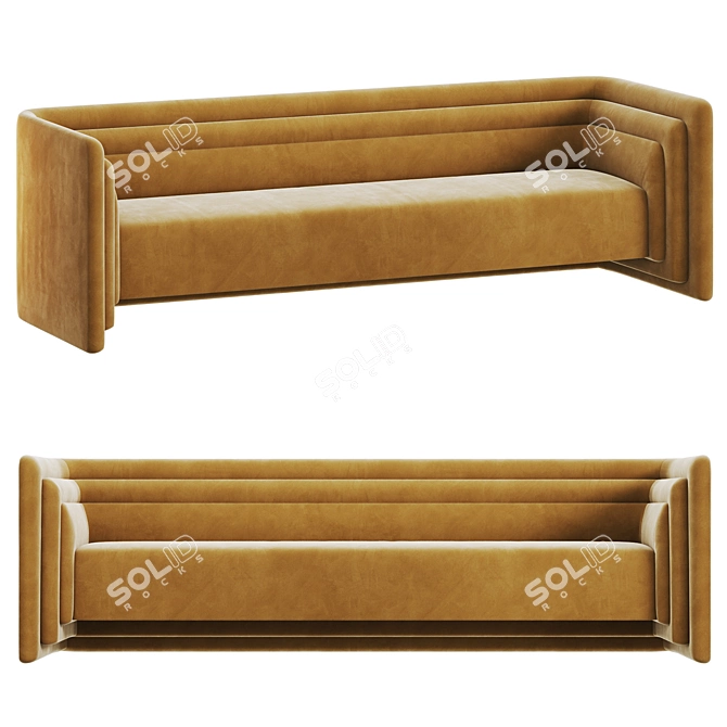 Saint-Germain Sofa & Bench: Luxurious Comfort by Fabrice Juan 3D model image 1