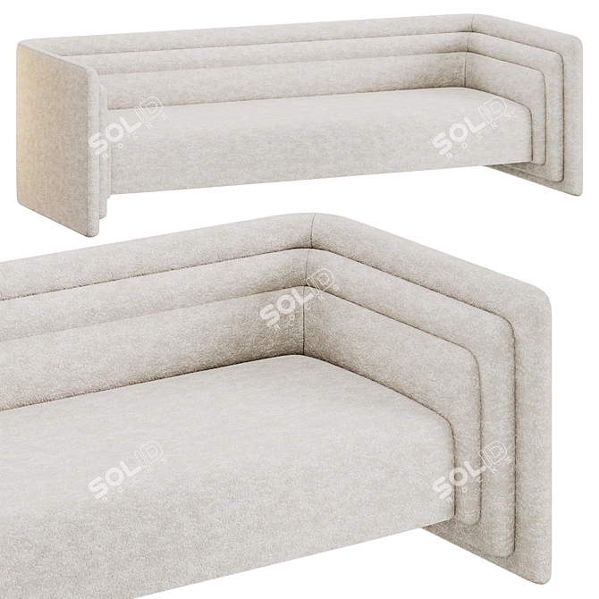 Saint-Germain Sofa & Bench: Luxurious Comfort by Fabrice Juan 3D model image 2