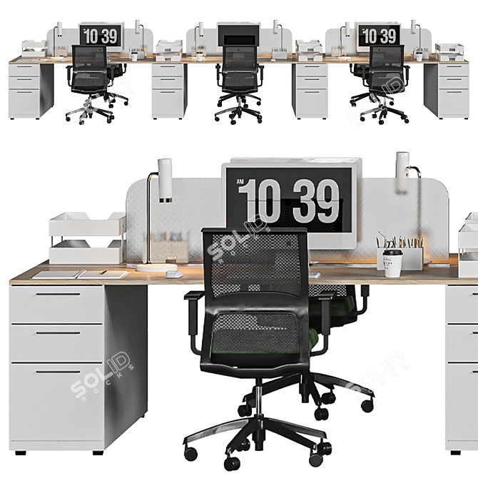 Modern Ergonomic Office Chair 3D model image 4
