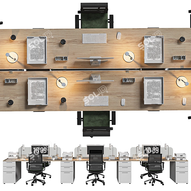 Modern Ergonomic Office Chair 3D model image 6