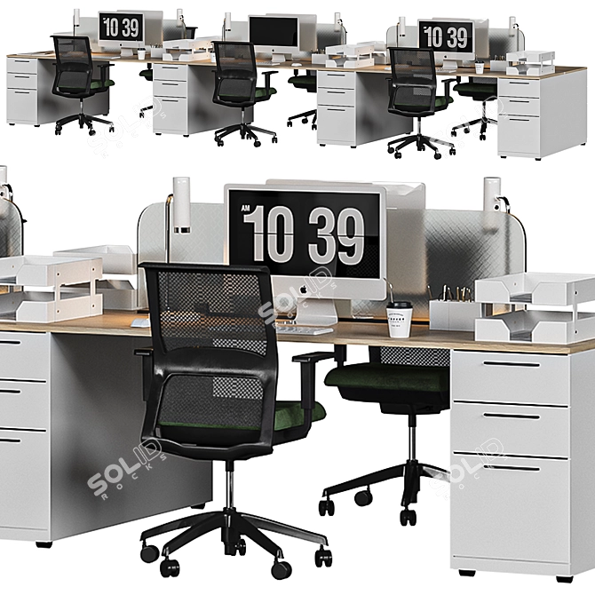 Modern Ergonomic Office Chair 3D model image 8
