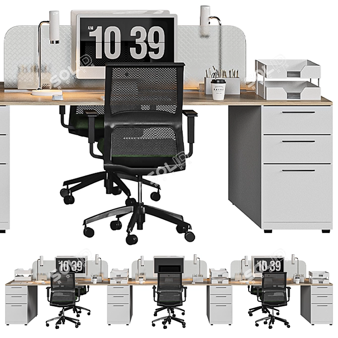 Modern Ergonomic Office Chair 3D model image 9