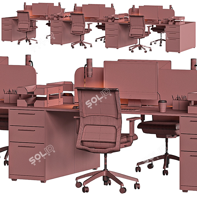 Modern Ergonomic Office Chair 3D model image 10