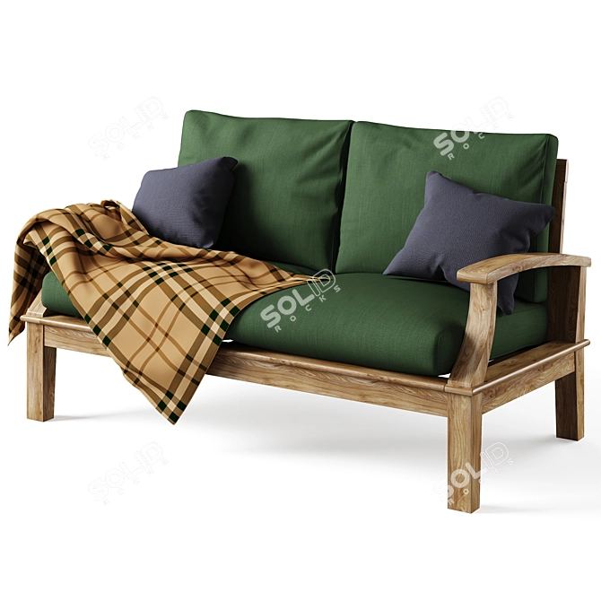 Ventura 2-Seater Sofa: Stylish Deep Seating 3D model image 1