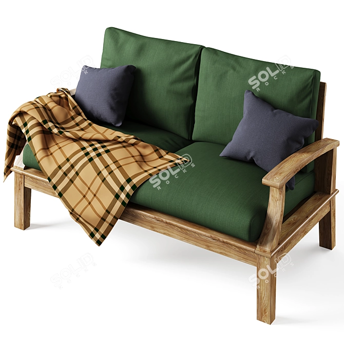 Ventura 2-Seater Sofa: Stylish Deep Seating 3D model image 3
