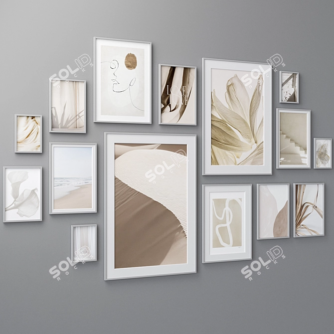 Title: Artistic Collection: Vintage Wall Paintings 3D model image 2