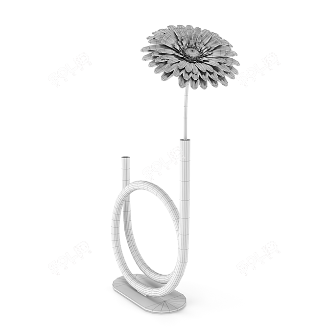 Sleek Black Vase with Artificial Gerbera: IKEA Finlemmad Smycka 3D model image 4