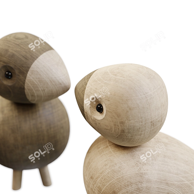 Title: Kay Bojesen PBR Birds & Dog Figurine 3D model image 3