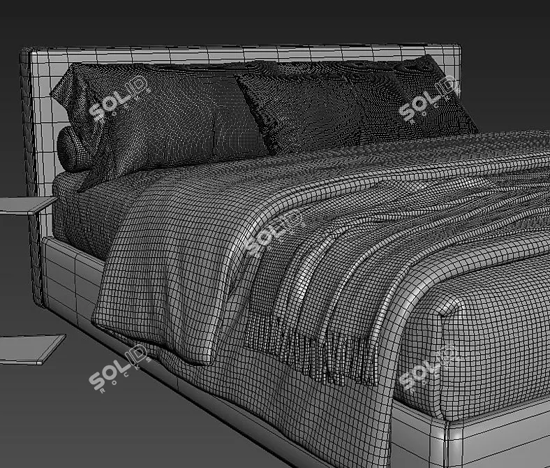 Modern Stone Bed | Meridiani Vol 02 3D model image 4