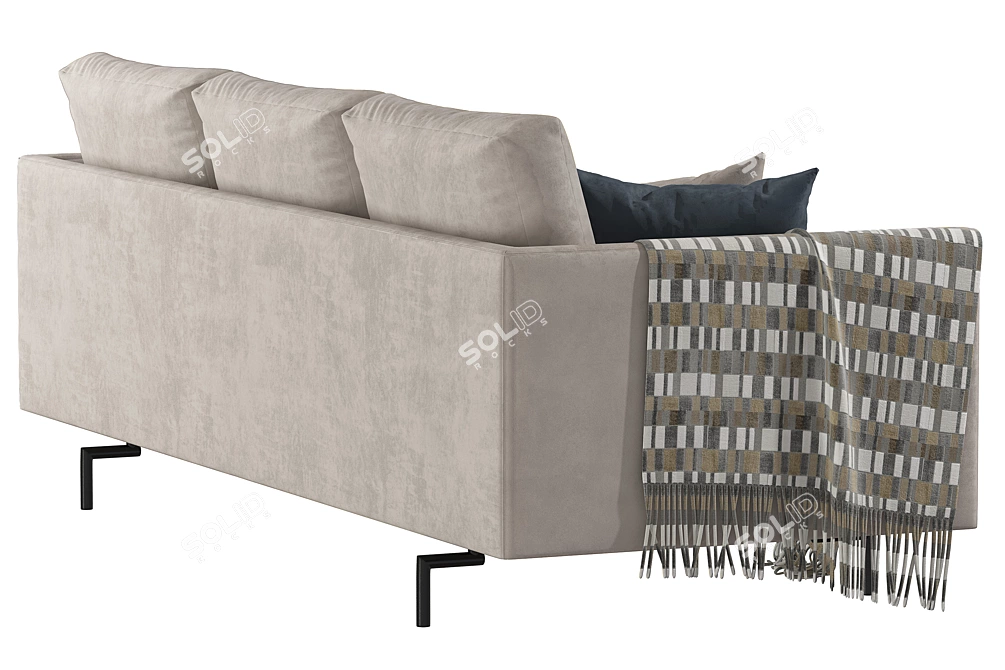 Sleek Alberta Salotti 3-Seater 3D model image 3