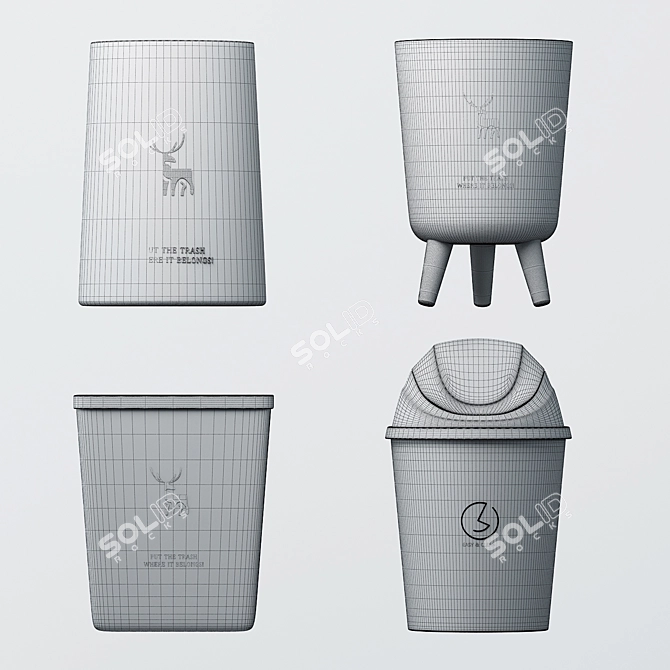 Vray Wastebasket - 3dsMax 2015 + fbx 3D model image 4