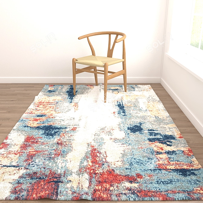 Versatile Rug Set: 6 Beautifully Textured Options 3D model image 2