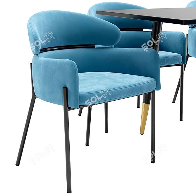 Elegance Dining Set: Alexia Chair & Chalawan Table 3D model image 5