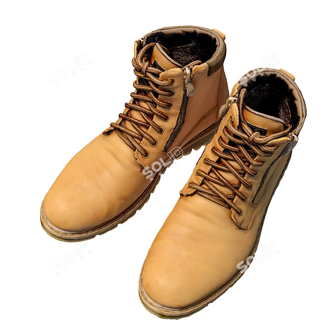 360-Degree Scanned Boots: High-Resolution Textured Design 3D model image 2