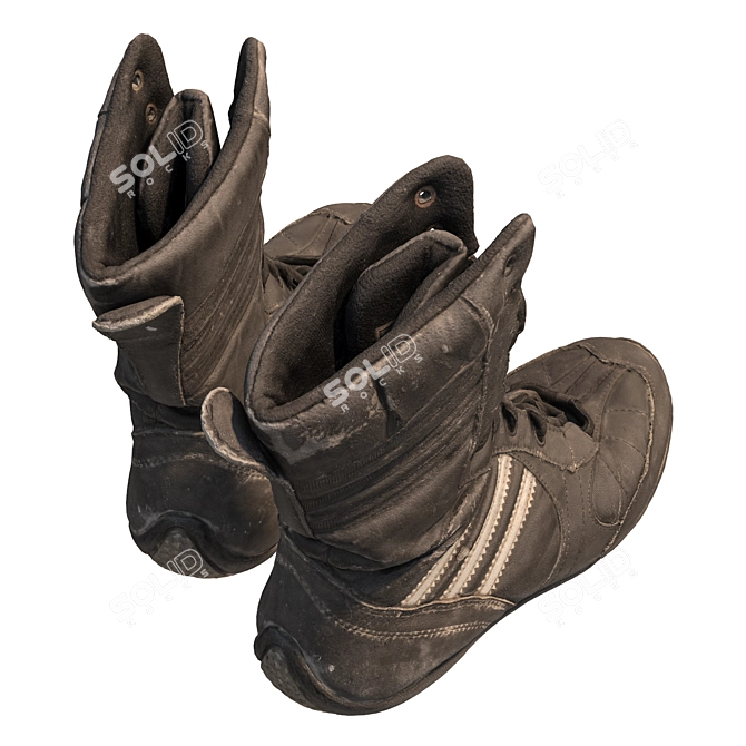 Vintage Scanned Boots 3D model image 2