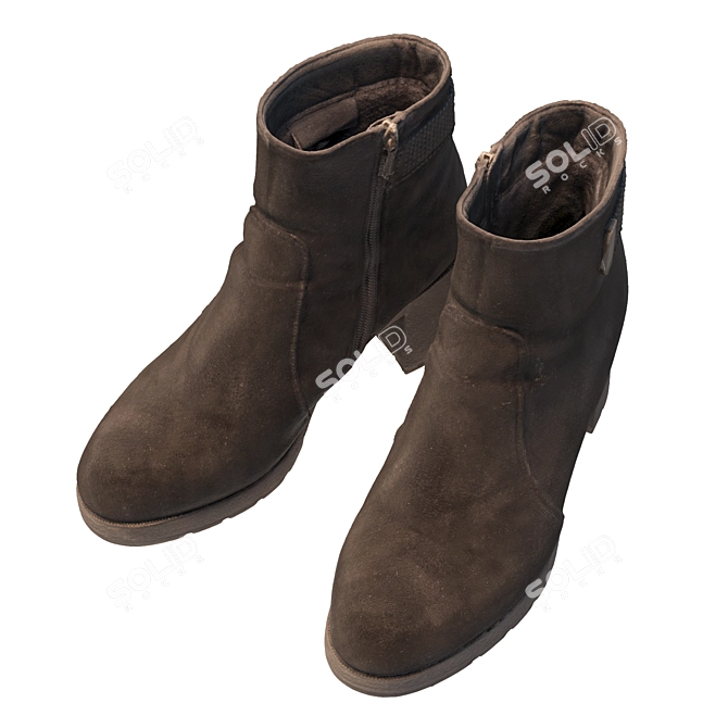 Title: 360° Scanned Women's Boots with Detailed Textures 3D model image 1