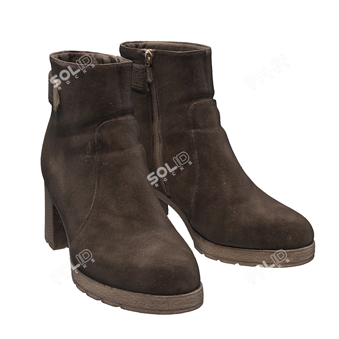 Title: 360° Scanned Women's Boots with Detailed Textures 3D model image 4