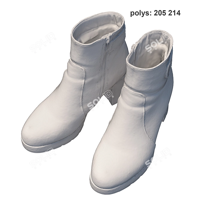 Title: 360° Scanned Women's Boots with Detailed Textures 3D model image 5