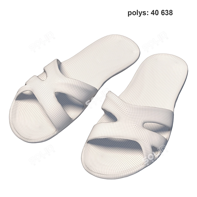 360° Scanned Slippers with High-Resolution Textures 3D model image 4