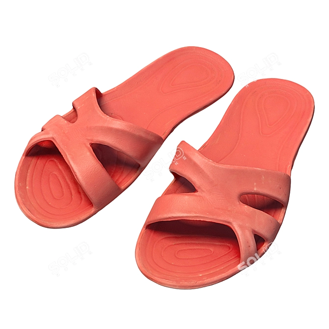 360° Scanned Slippers with High-Resolution Textures 3D model image 6