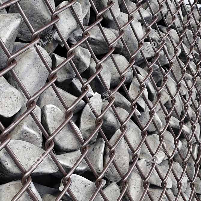 Gabion Cage Rock Stone N2 - High-Quality Textured 3D Model 3D model image 2