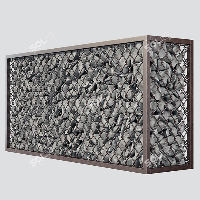Gabion Cage Rock Stone N2 - High-Quality Textured 3D Model 3D model image 4