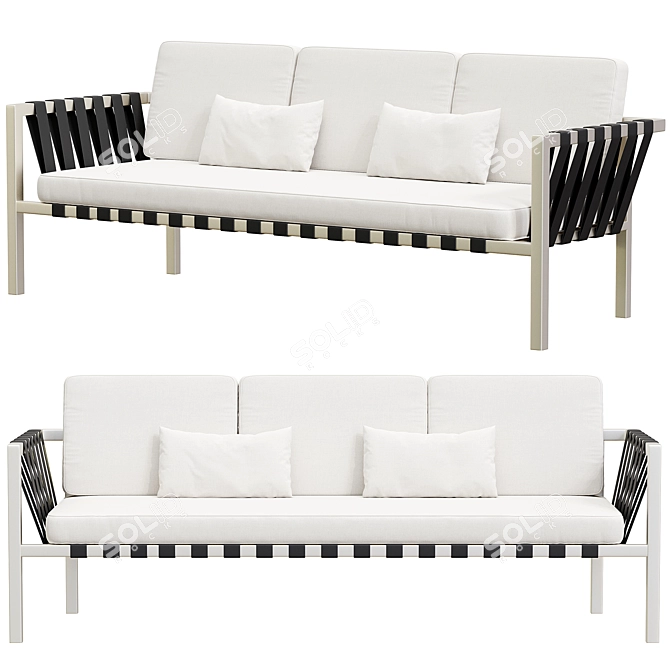 Jibe 3 Seat Outdoor Sofa - Sleek and Spacious 3D model image 1