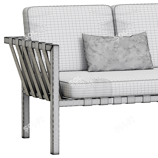 Jibe 3 Seat Outdoor Sofa - Sleek and Spacious 3D model image 3