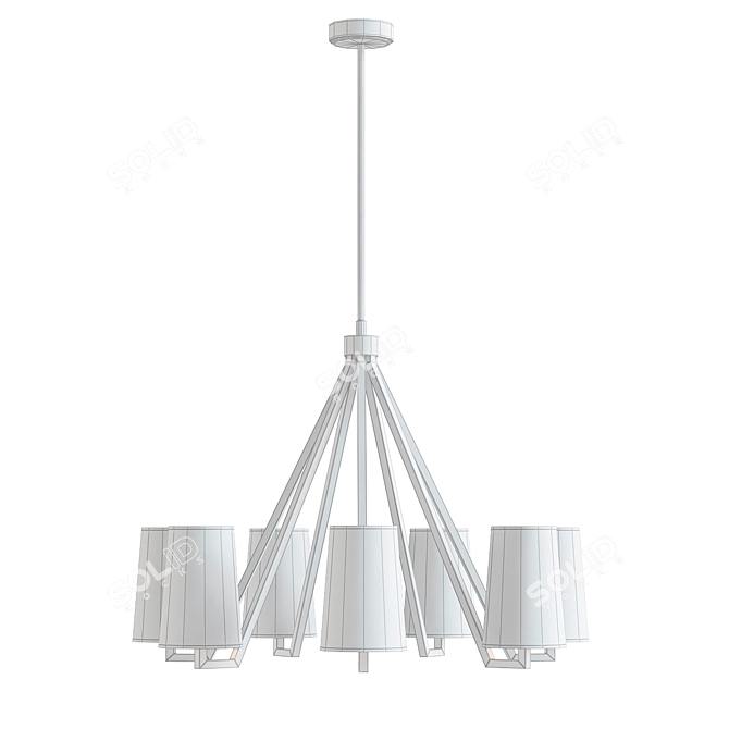 Elegant Carson Iron Chandelier 3D model image 1