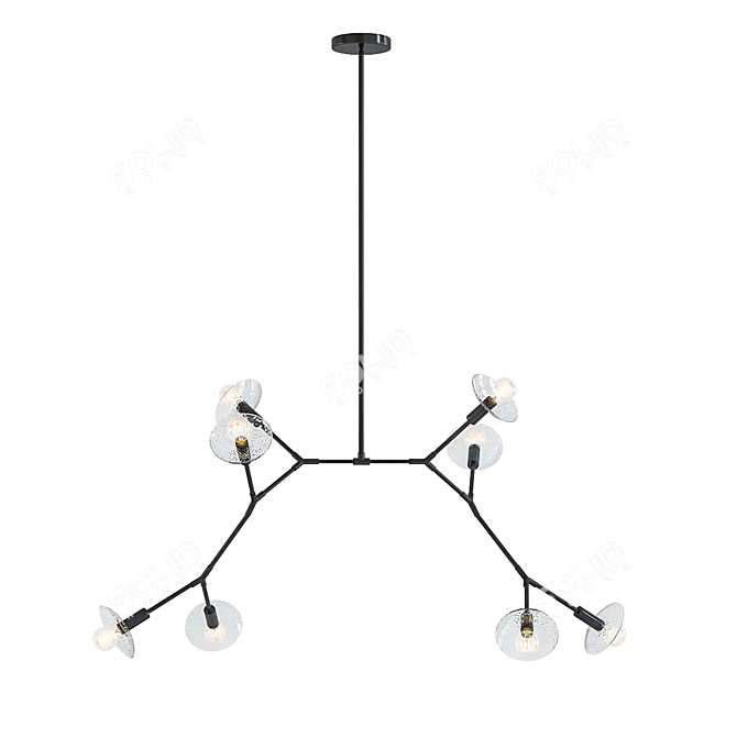 Elegant Salerno Metal Chandelier 3D model image 1