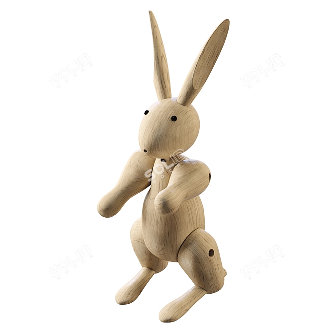 Kay Bojesen PBR Bear and Rabbit Figurine Collection 3D model image 4