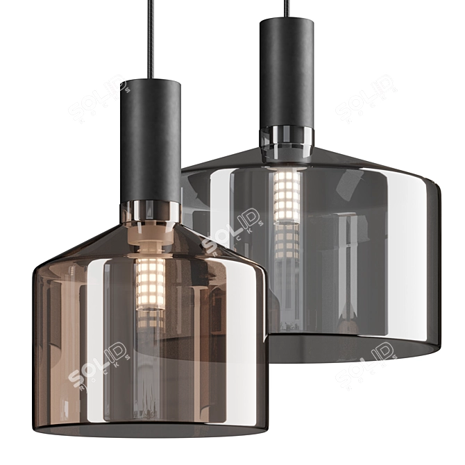 Elegant Shade Hanging Lamp 3D model image 1