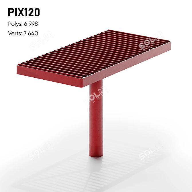 Sleek Steel Seating: PIXEL Park Benches 3D model image 1