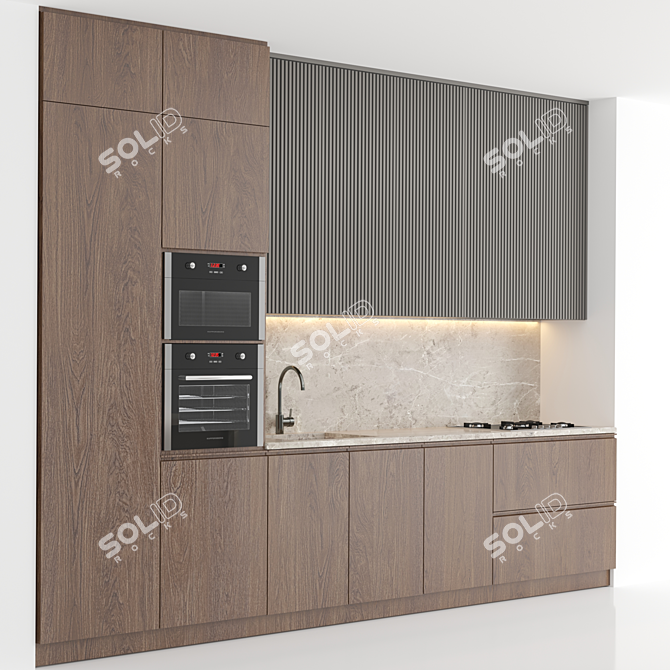 Sleek Kitchen Design 3D model image 2