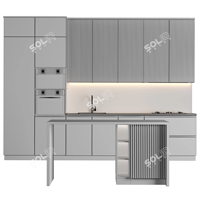 Sleek Kitchen Design 3D model image 4