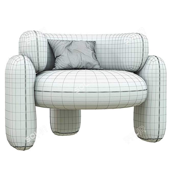 Embrace Armchair: Modern Comfort in Every Detail 3D model image 4