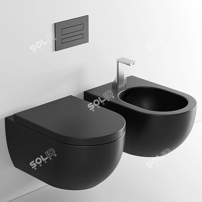 Go Clean Mini App WC: Smart and Compact Toilet 3D model image 1