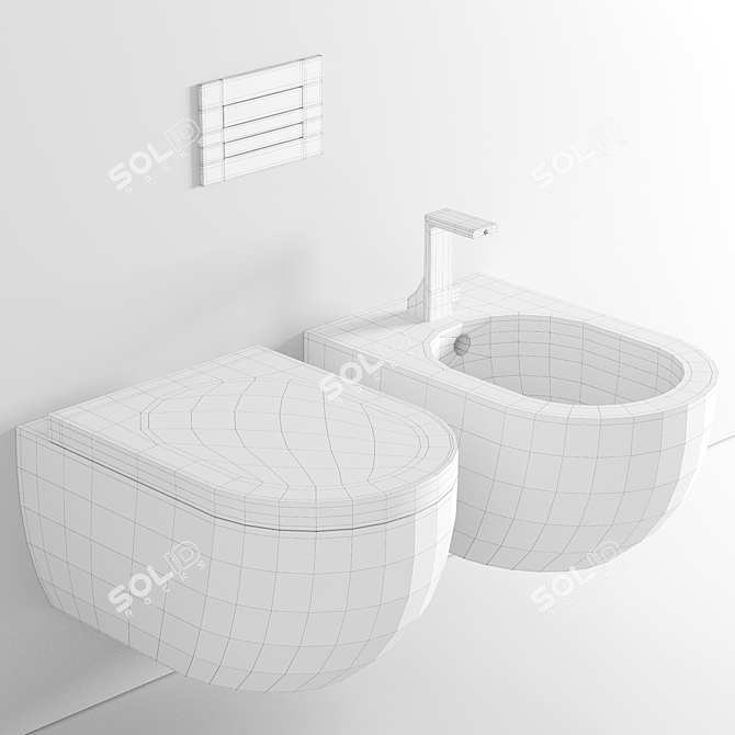 Go Clean Mini App WC: Smart and Compact Toilet 3D model image 3