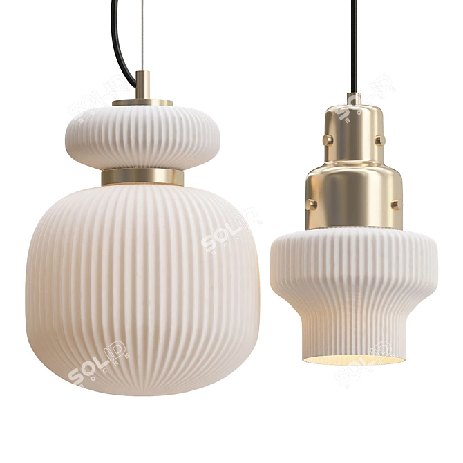 Elegant Designer Pendant Light 3D model image 1