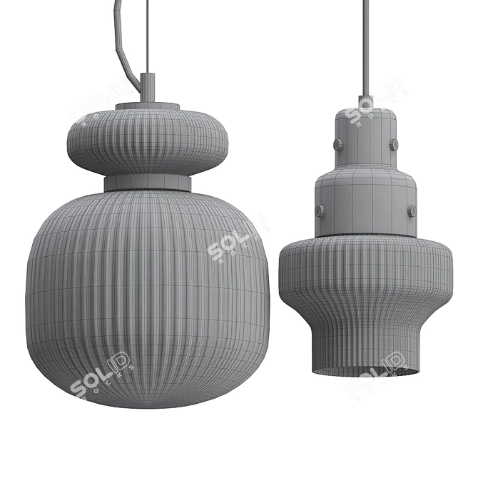 Elegant Designer Pendant Light 3D model image 2