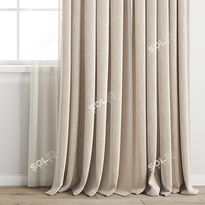 3D Curtain Model Kit 3D model image 4