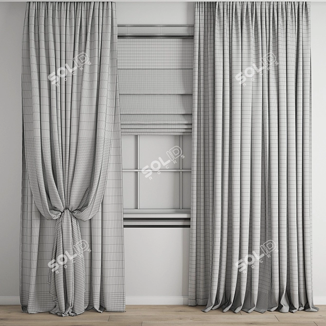 3D Curtain Model Kit 3D model image 6