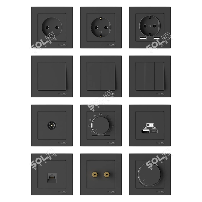 Sleek Atlasdesign Socket Set 3D model image 2