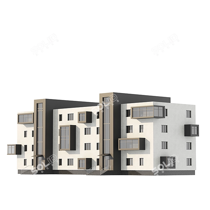 Modular Russian Apartment House 3D model image 2