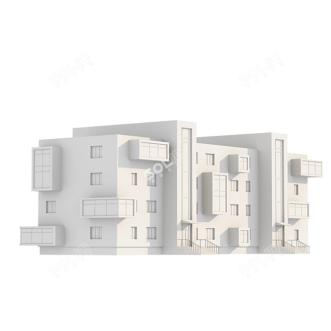 Modular Russian Apartment House 3D model image 3