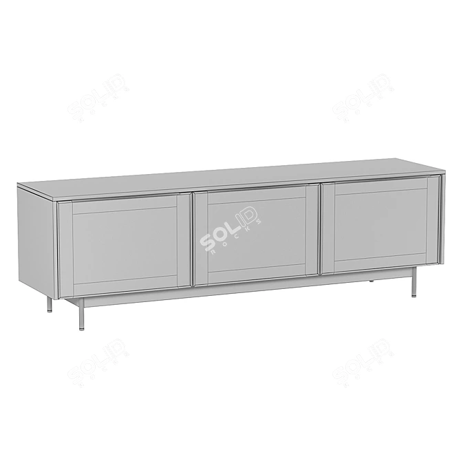 Sleek TV Cabinet with Glass Doors: RANNÄS IKEA 3D model image 5